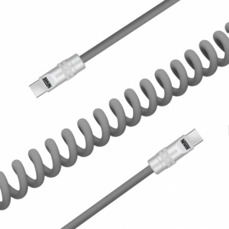 Newell NL4990 - przewód spiralny, silikonowy kabel USB-C, 100W